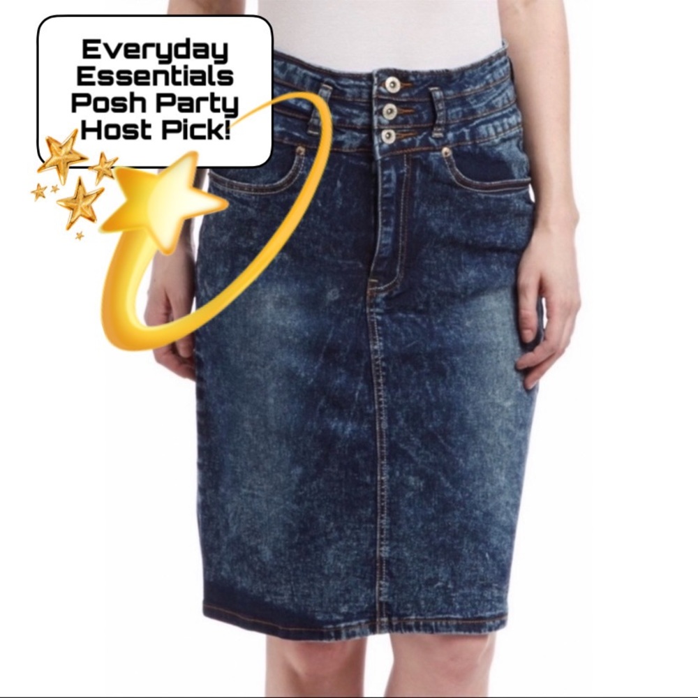 Snow Denim Skirt